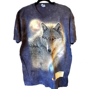 The Mountain Tied Dyed Wolf Graphic Tee Unisex Adult Plus Size L